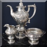 S01. Sterling silver 3-piece tea or coffee service. 